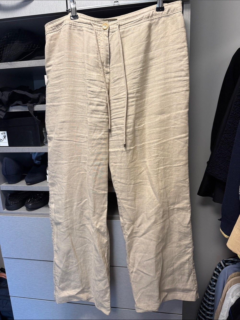 Tommy Bahama Linen Pants Neutral Tan Beachy Summer Comfy Office Career Vacation